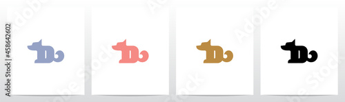 Alphabet Shaped Dog Letter Logo Design D