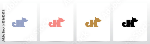 Alphabet Shaped Dog Letter Logo Design H