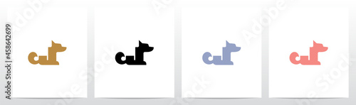 Alphabet Shaped Dog Letter Logo Design J