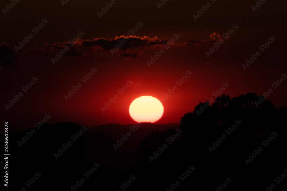 Beatiful red sunset in Costa Rica 