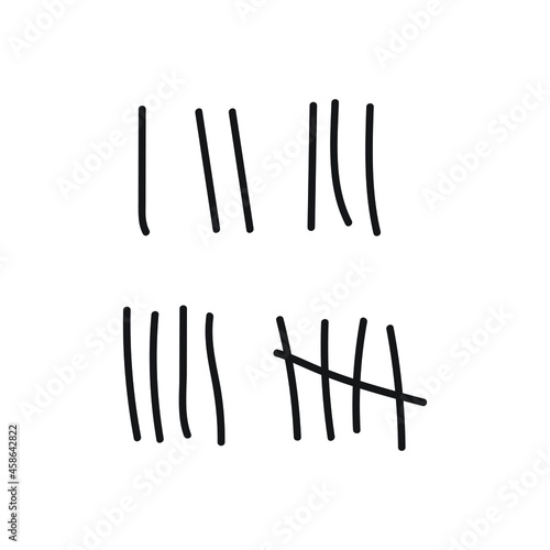 Tally marks  prison wall icon design isolated on white background