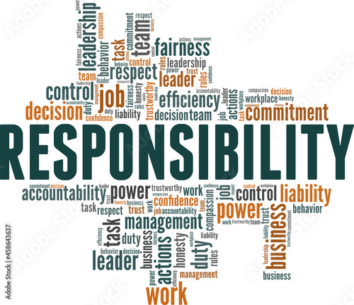 Responsibility vector illustration word cloud isolated on a white background.
