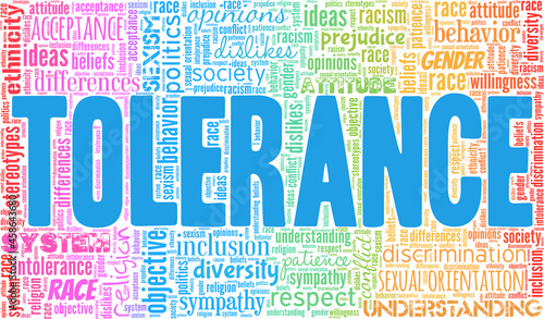 Tolerance vector illustration word cloud isolated on white background.