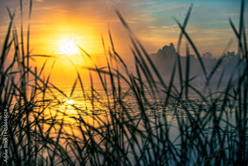 sunset over the river