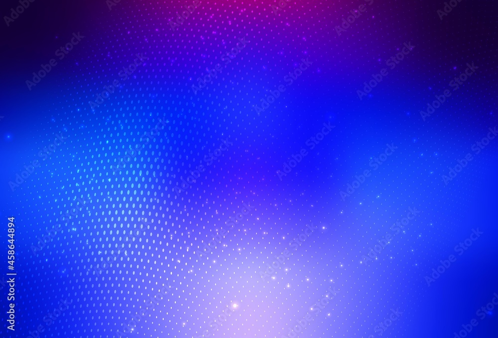 Dark Pink, Blue vector Blurred bubbles on abstract background with colorful gradient.