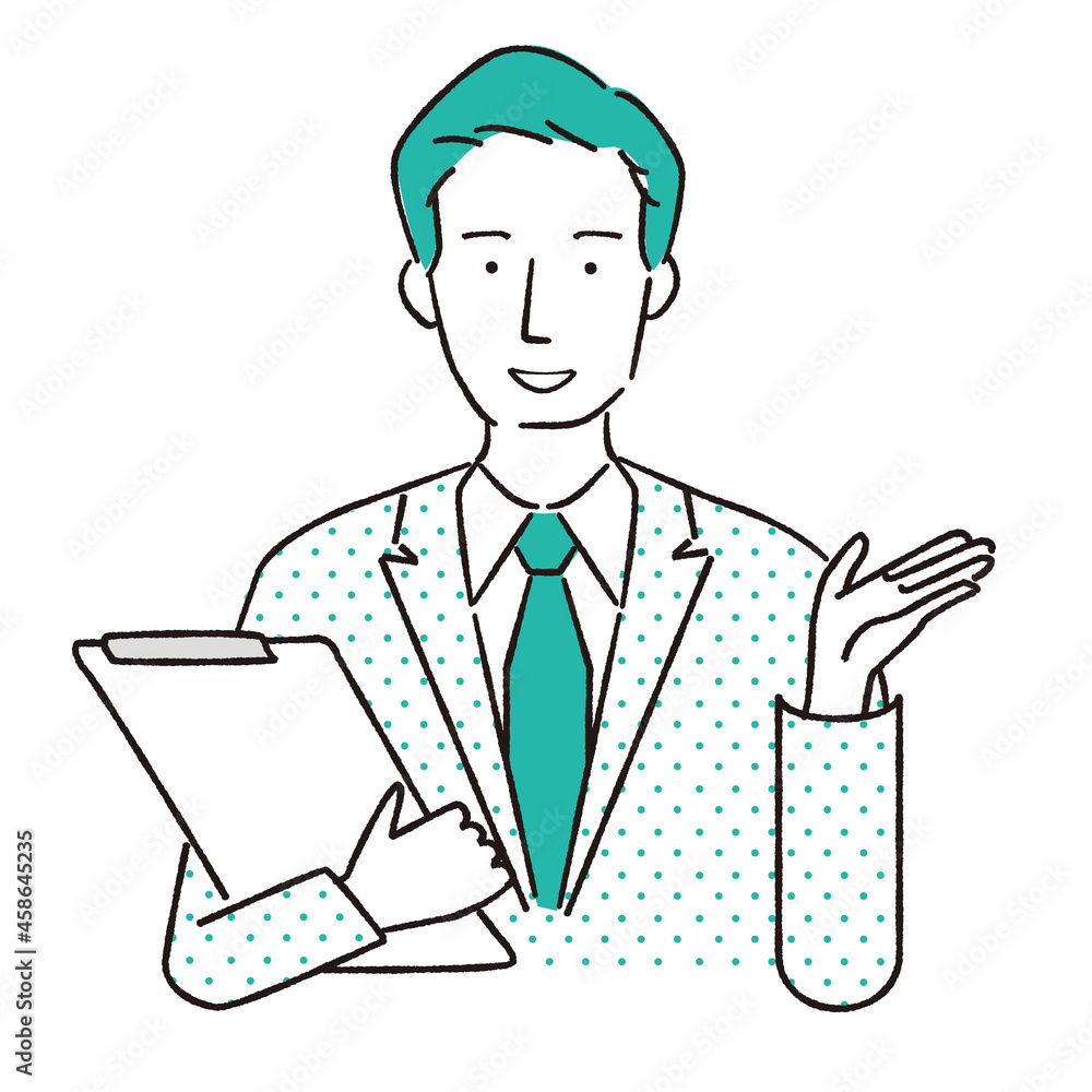 手描き1color 30代40代 スーツの男性 笑顔でご紹介 Stock Vector Adobe Stock 手描き1color 30代40代 スーツの男性 笑顔でご紹介 Stock Vector Adobe Stock