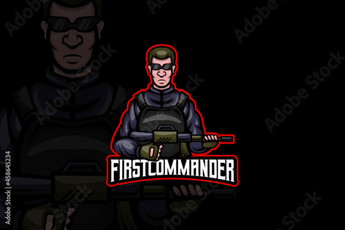 First Commander - Esport Logo Template