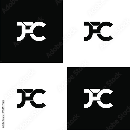 jfc initial letter monogram logo design set photo