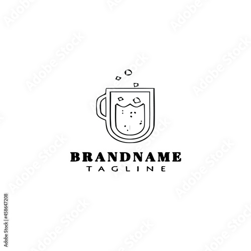 boiling water logo cartoon icon design template black isolated vector illustration