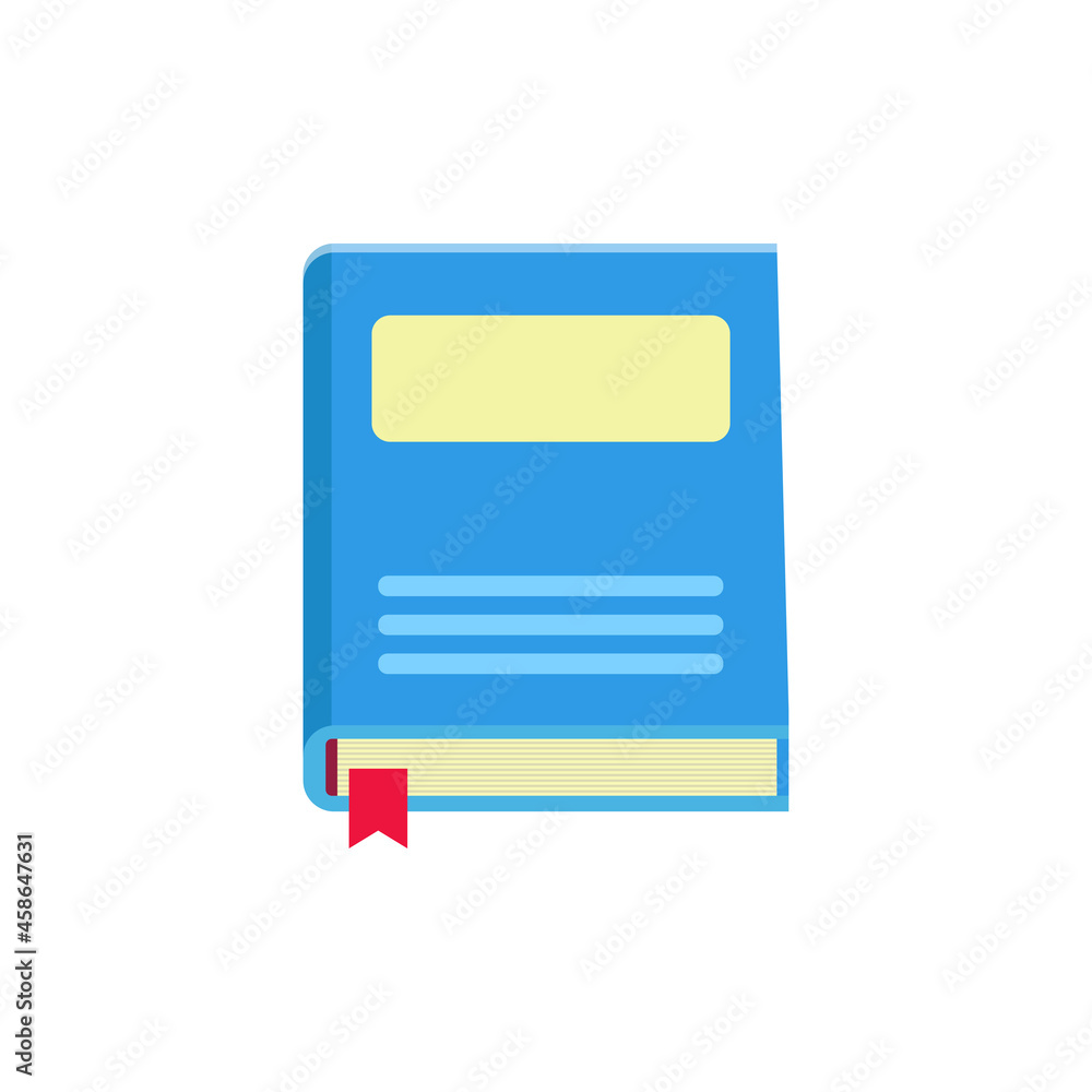 Single book vector in flat style and blue color isolated on white background Single book vector in flat style and blue color isolated on white background