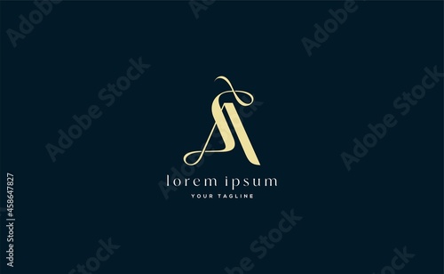 Letter SA AS elegant logo design photo