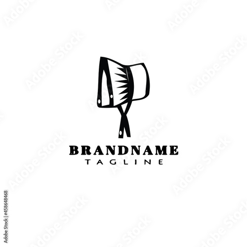 bonnet logo design template icon black line style vector illustration