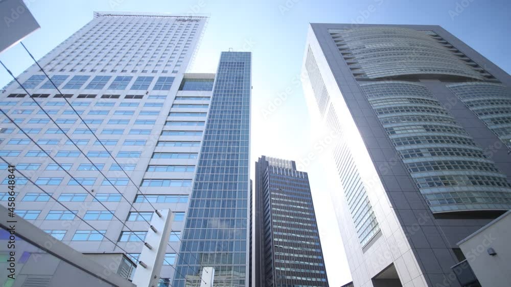 Walking through office buildings in Tokyo. Back way Walking through office buildings in Tokyo. Back way