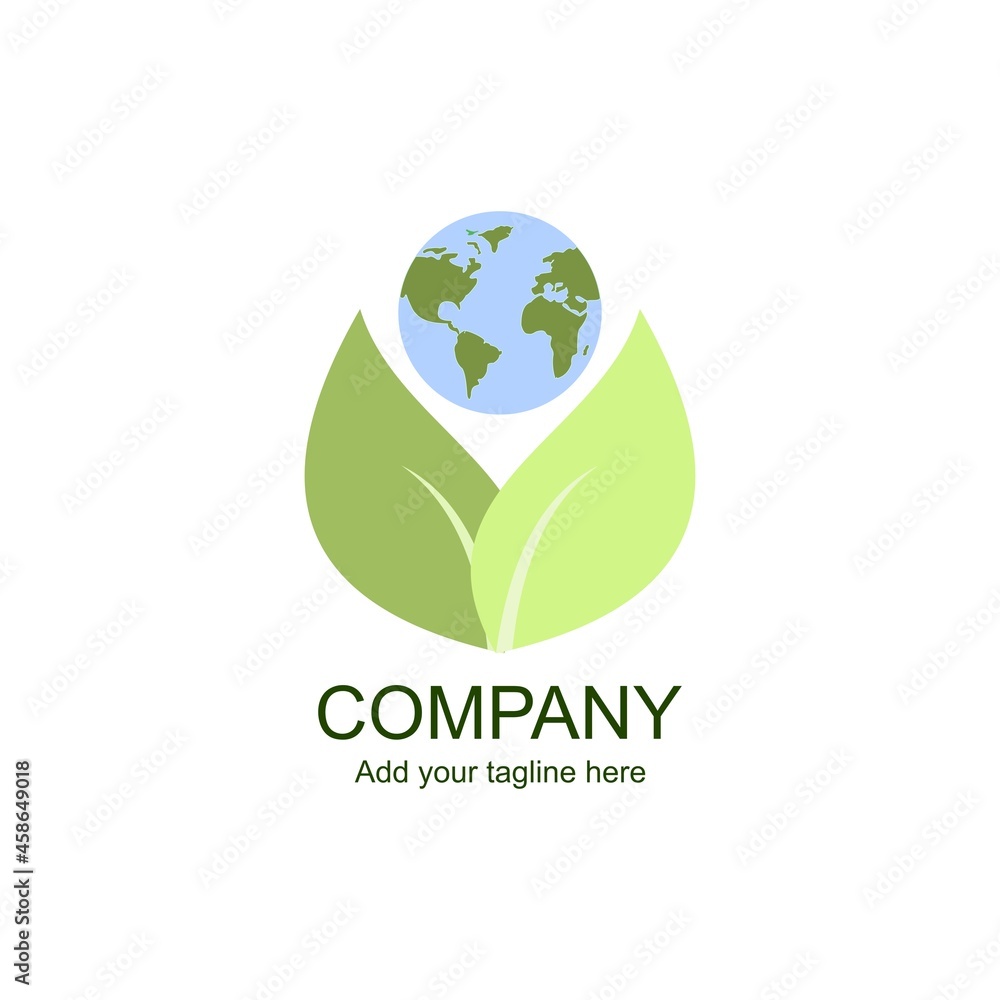 green earth globe logo.  Vector illustration for logo or icon 