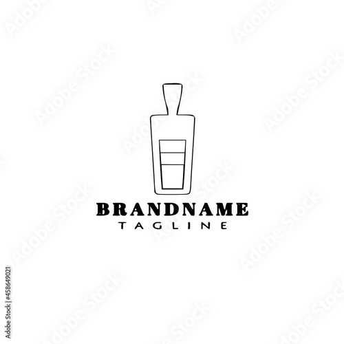 bottle with stopper logo cartoon icon design template black cute vector illustration