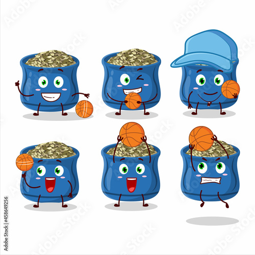 Talented thyme cartoon character as a basketball athlete
