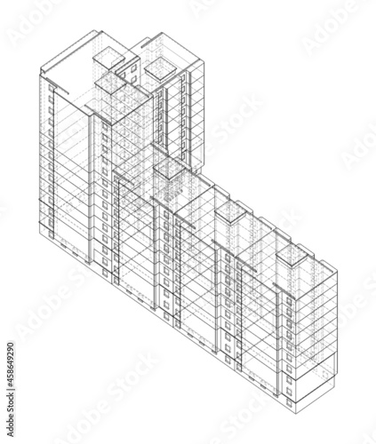 Vector multi-storey residential building