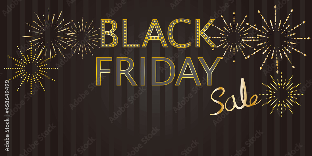 Decorative Black Friday sale banner. Black Friday big sale background. Vector illustration.