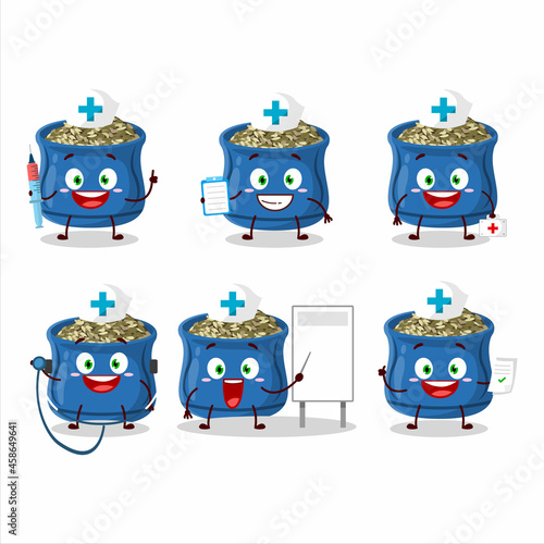 Doctor profession emoticon with thyme cartoon character