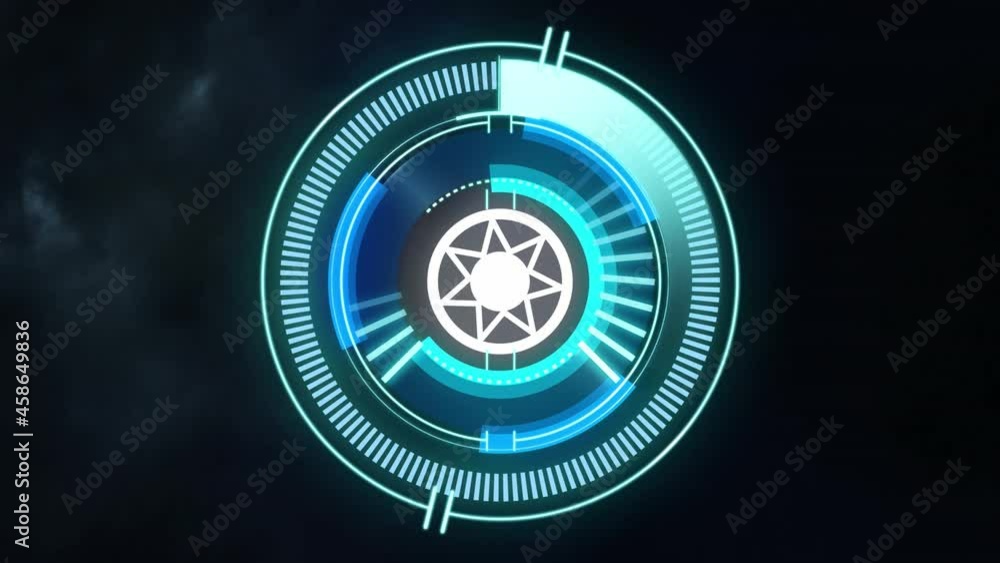 Animation of scope scanning with sun symbol over clouds ans storm on black background Animation of scope scanning with sun symbol over clouds ans storm on black background