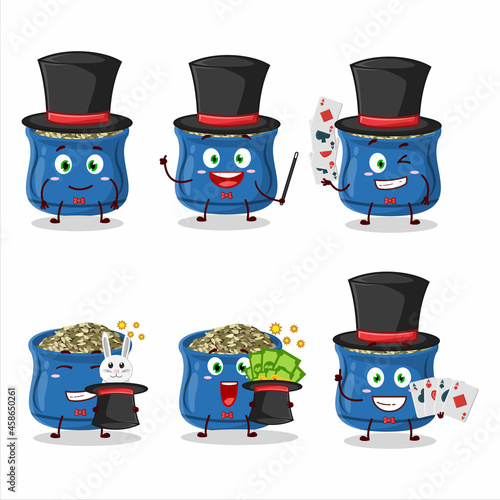 A thyme Magician cartoon character perform on a stage