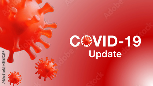 COVID-19 CORONAVIRUS words with 3d illustration viruses background