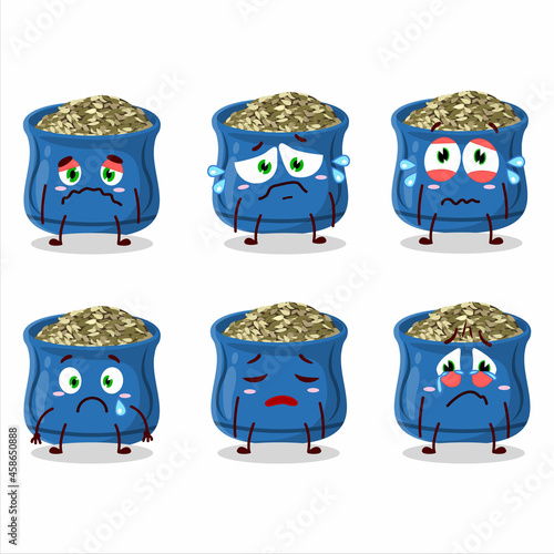 Thyme cartoon in character with sad expression