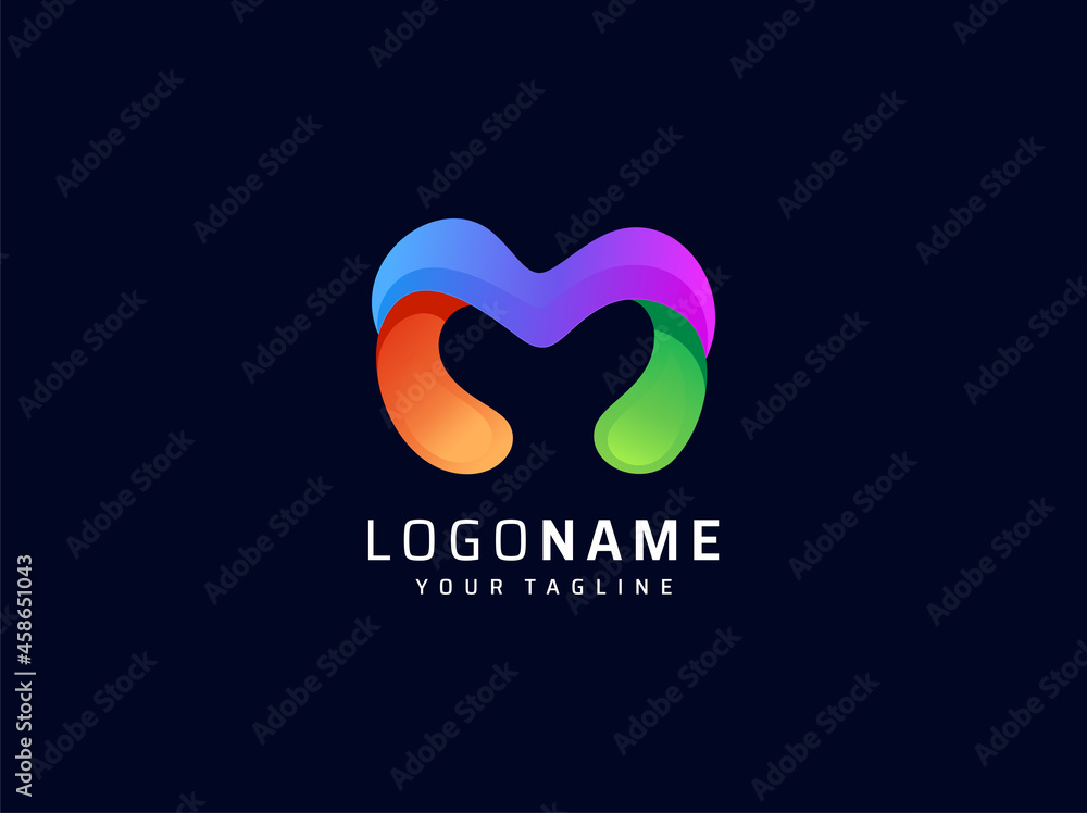 Obraz premium Letter M colorful logo design premium vector