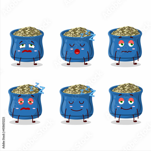 Cartoon character of thyme with sleepy expression