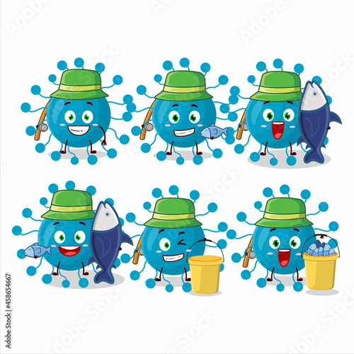 A fisherman bovine virus cartoon picture catch a big fish