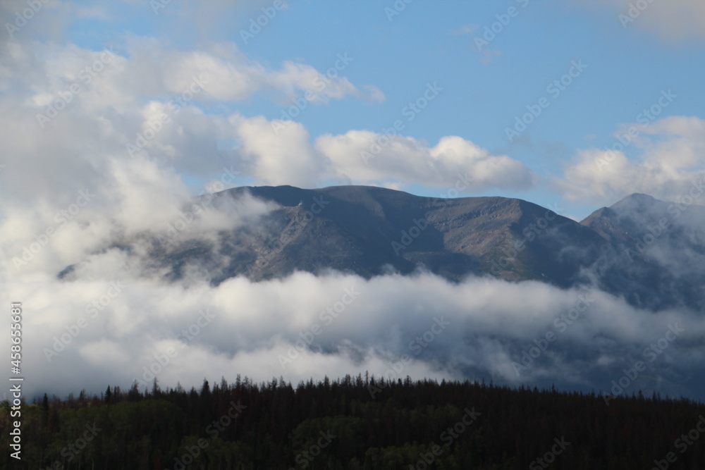 Peak Above The Morning Clouds, Jasper National Park, Alberta