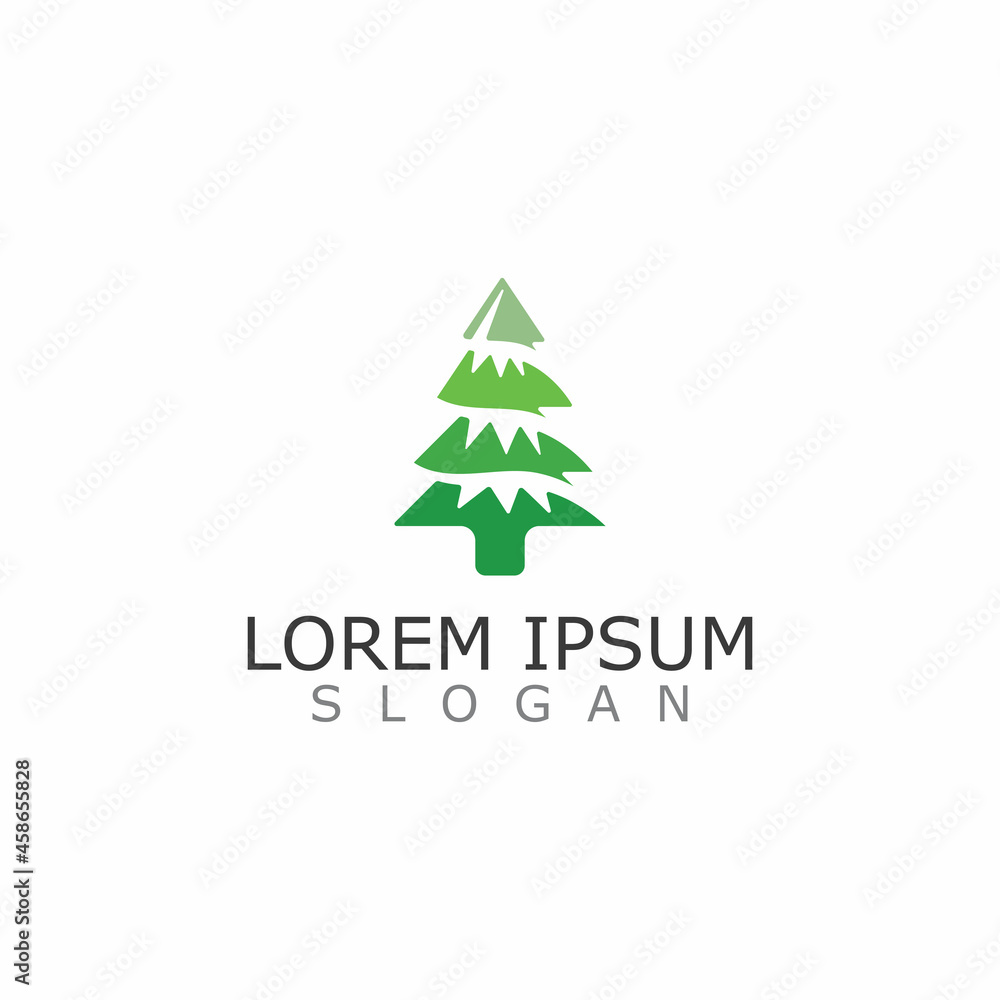 Christmas Tree Flat Icon forest or park simple vector nature image Christmas Tree Flat Icon forest or park simple vector nature image