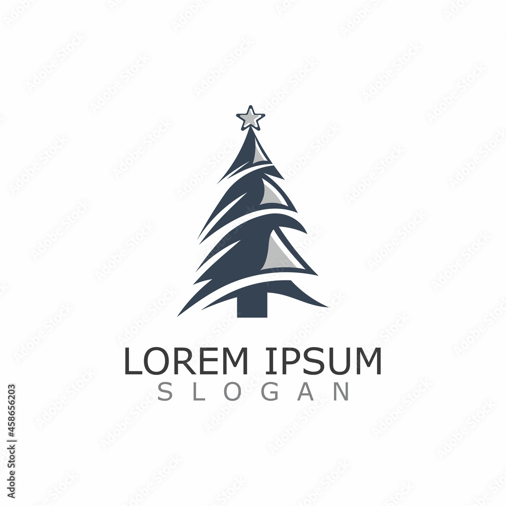 Christmas pine logo or Icon forest nature simple and modern Christmas pine logo or Icon forest nature simple and modern