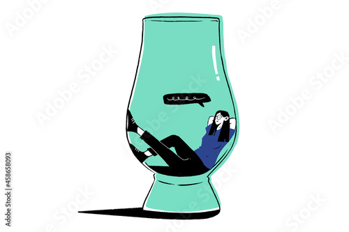 Deep thinking inside chilling lamp
