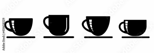 coffee cup icon set, coffee cup vector set symbol illustrations
