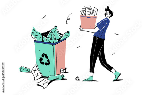 Man throwing garbage
