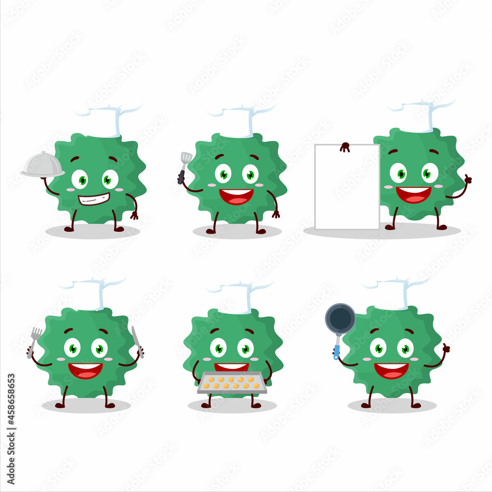 Obraz premium Cartoon character of haploviricotina with various chef emoticons