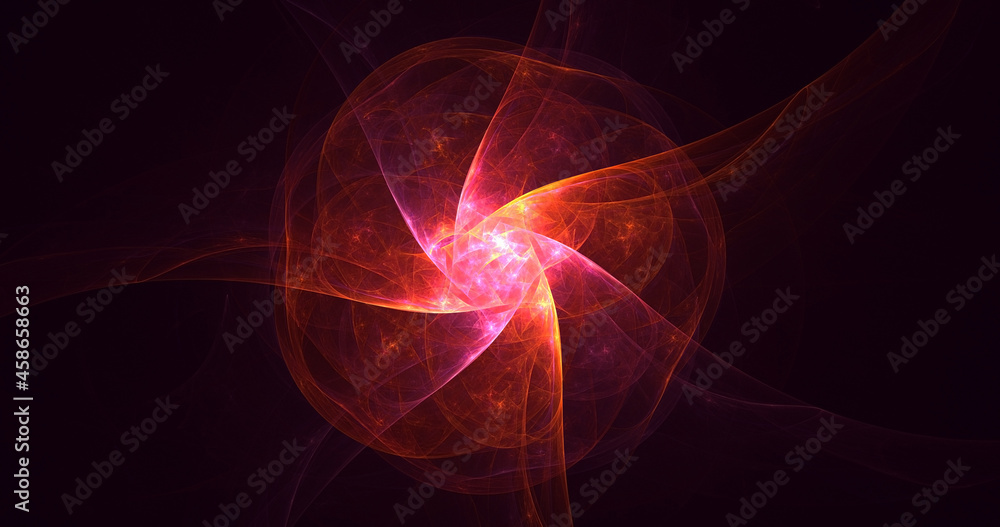 3D rendering abstract multicolor fractal light background