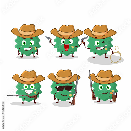 Cool cowboy haploviricotina cartoon character with a cute hat