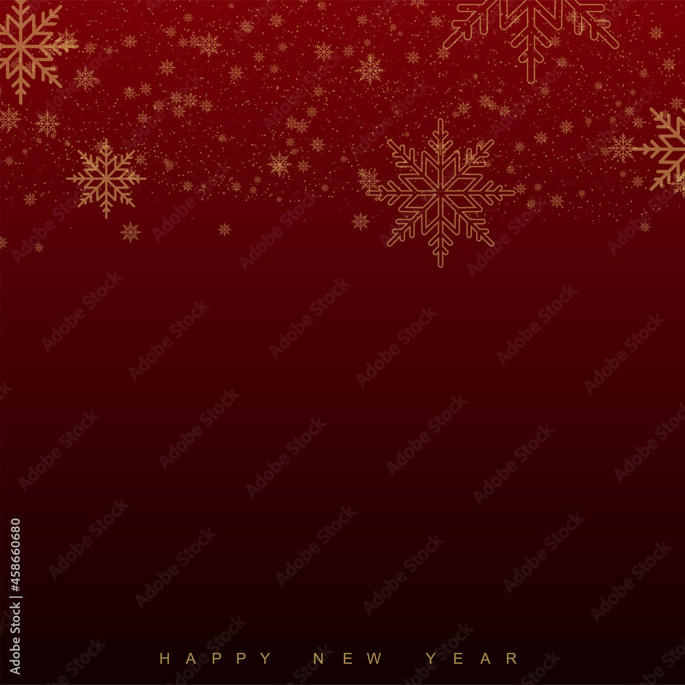 Xmas background with falling snowflakes on red background. Vector Xmas background with falling snowflakes on red background. Vector