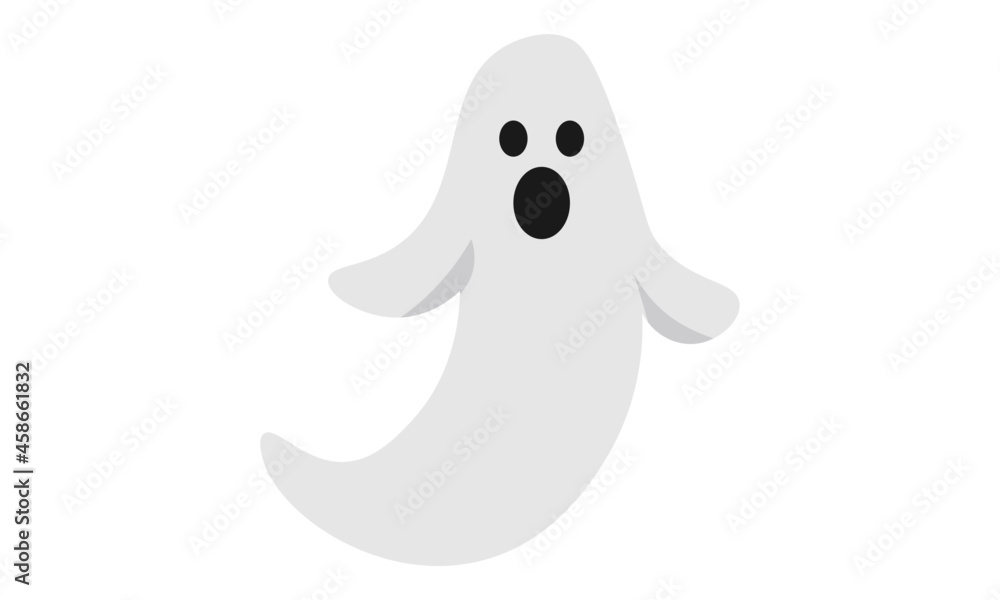 Vector illustration of Ghost on white background For print or use as poster, card, flyer or T Shirt Vector illustration of Ghost on white background For print or use as poster, card, flyer or T Shirt