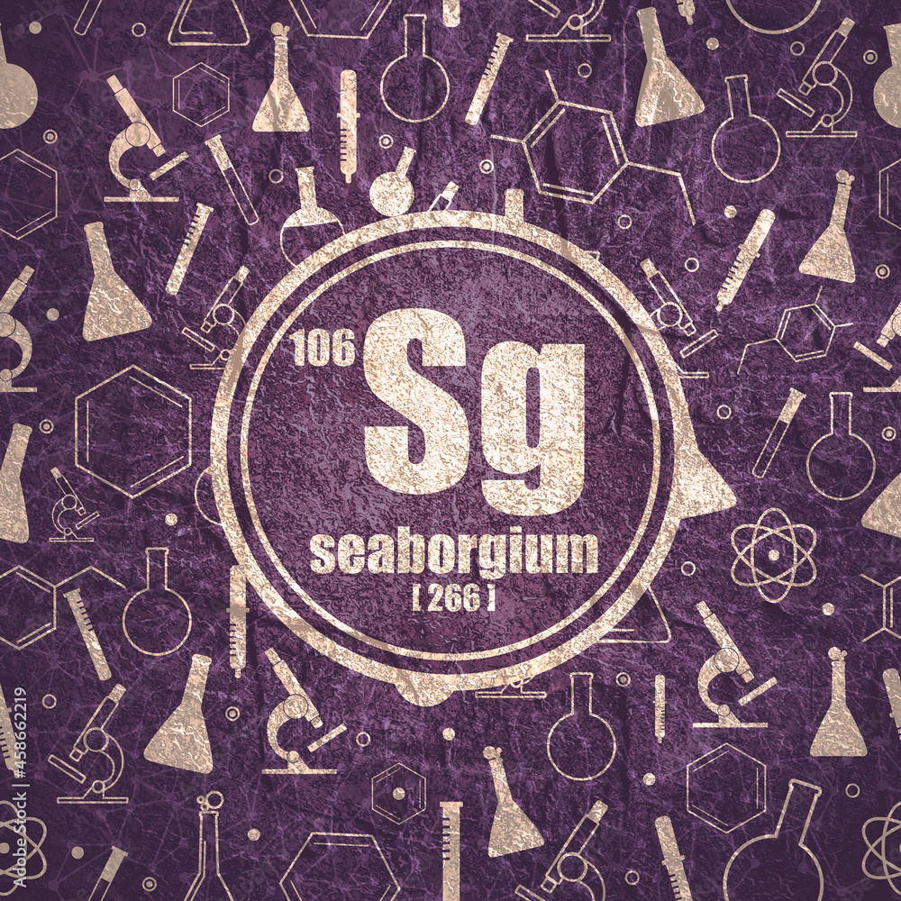Seaborgium chemical element. Concept of periodic table. Seaborgium chemical element. Concept of periodic table.