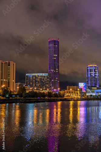 Wallpaper Mural The business quarter of the city on the river bank on a late autumn evening Torontodigital.ca