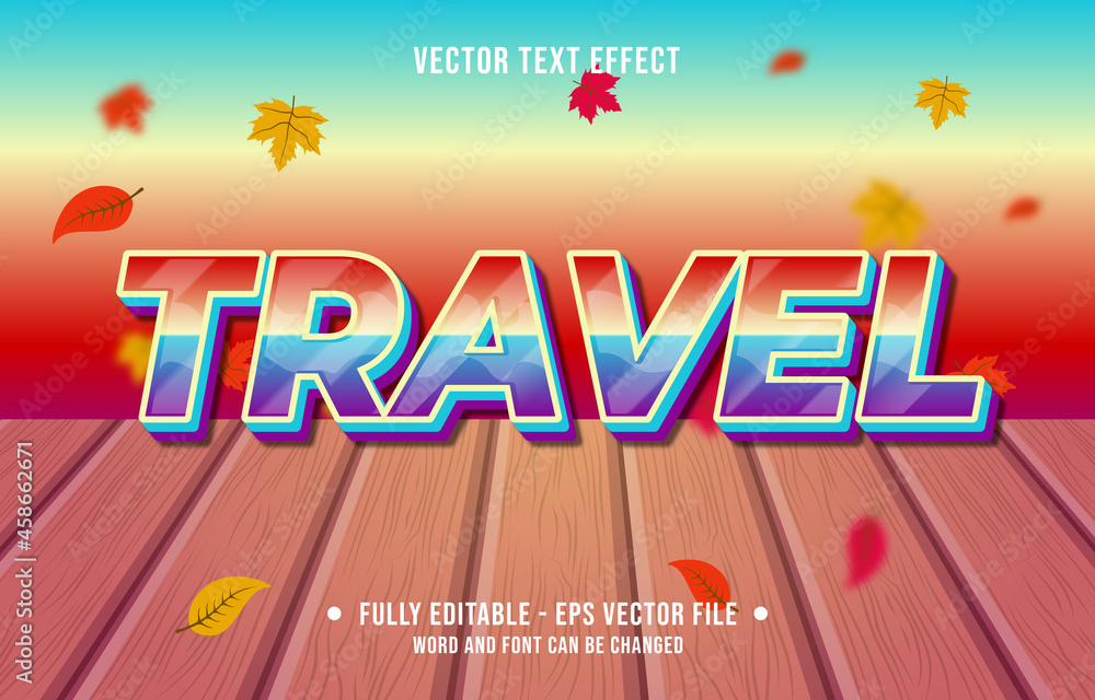 Obraz premium Text effect travel gradient style autumn season background