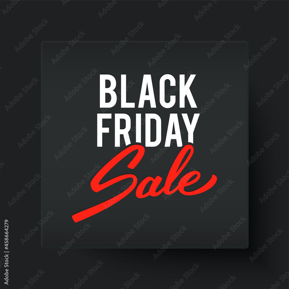 Black Friday sale black banner for advertising, vector illustration