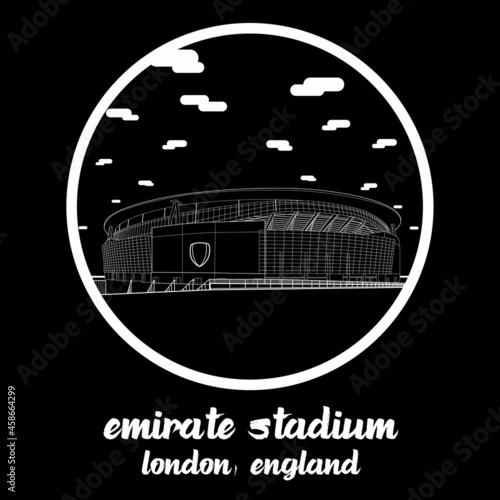 Circle Icon line Emirate Stadium. Vector illustration