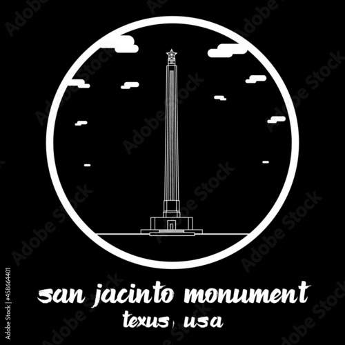 Circle Icon line San Jacinto Monument. Vector illustration