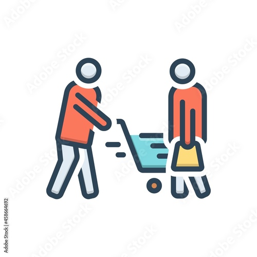 Color illustration icon for shoppers