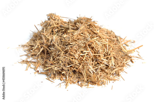 Shives, also known as shoves, boon or hurd. Isolated on white background