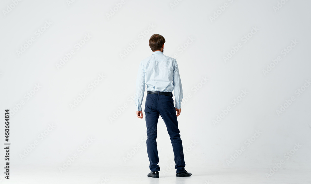 business man in shirt with tie office manager posing light background business man in shirt with tie office manager posing light background